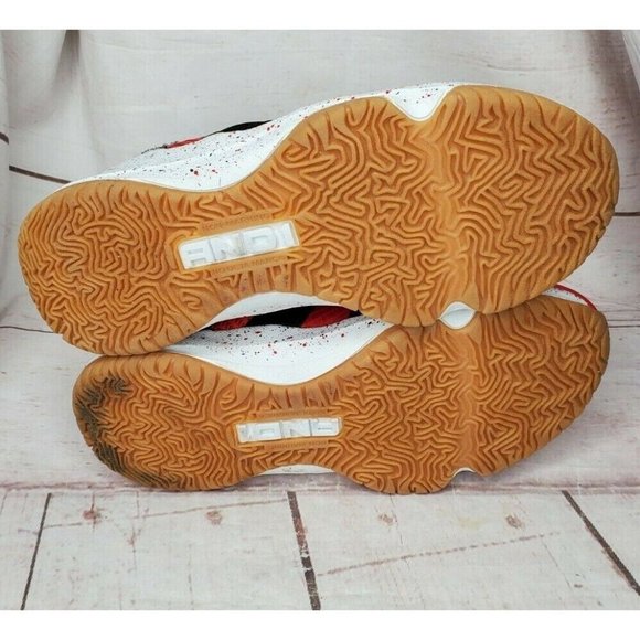 Boys AND1 Strapped Blindside Basketball Shoes Sneakers Size 5 Red - Picture 8 of 12